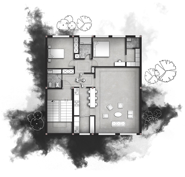 2-پست پرداکشن پلان، نما و برش های خام شما به صورت گرافیکی
