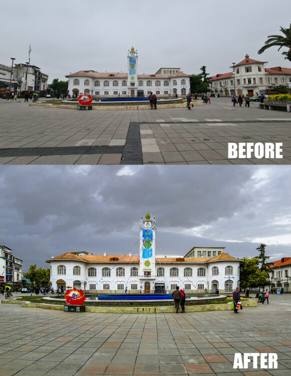 عکاسی در میدان شهرداری رشت و ادیت کاربردی