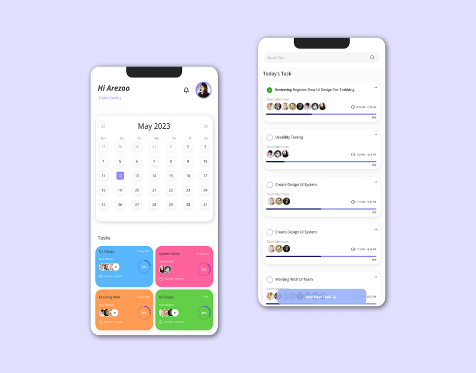 طراحی صفحه لیست کارهای روزانه Todo List