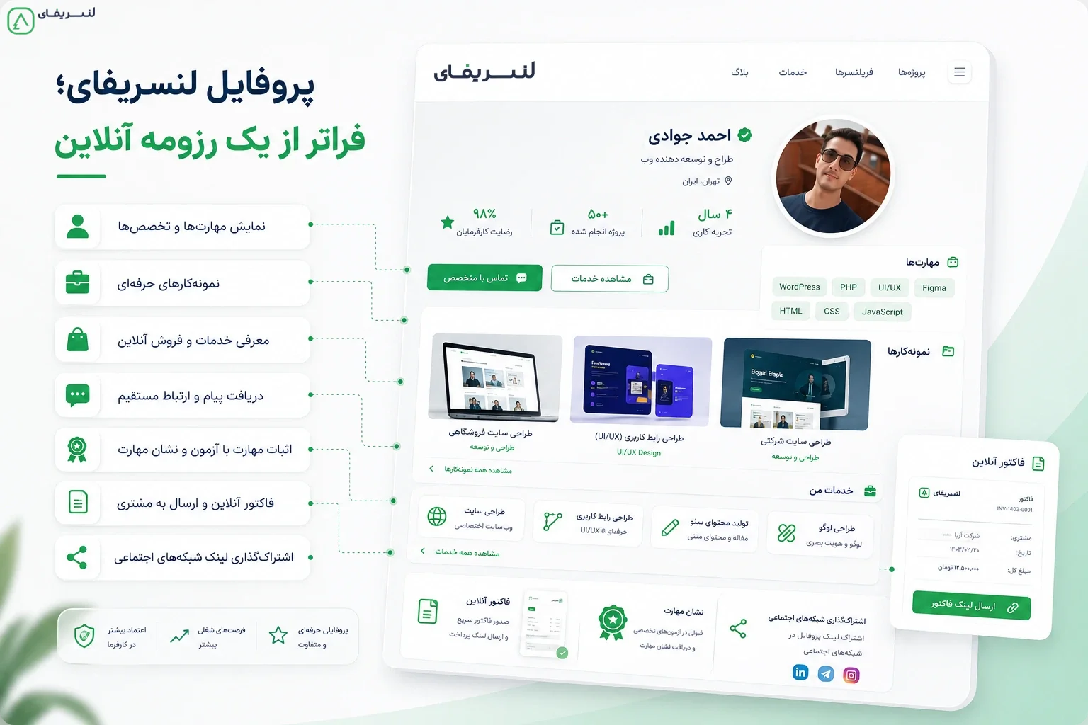 پروفایل لنسریفای؛ فراتر از یک رزومه آنلاین