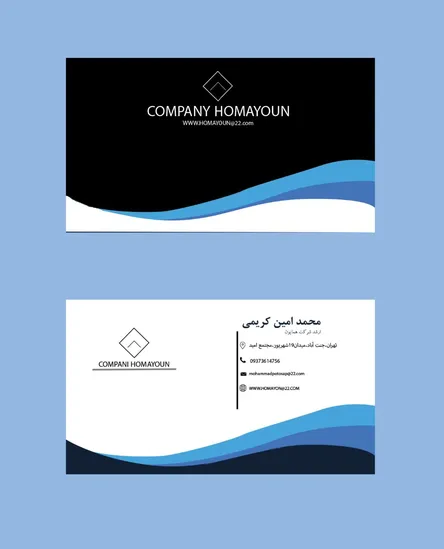 کارت ویزیت ساده و شیک شرکت همایون