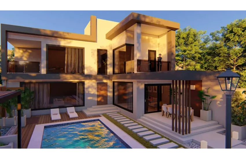 1-طراحی ویلا لاکچری