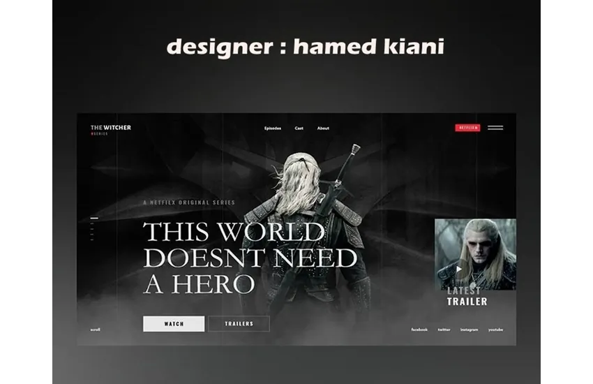 4-طراحی سایت فیلم و سریال ویچر
