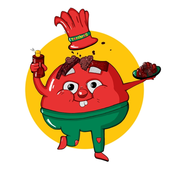 طراحی مسکات برای برند ترش رول