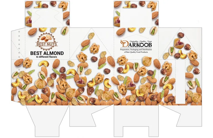 3-طراحی بسته بندی آجیل و خشکبار محصولات غذایی دارکوب