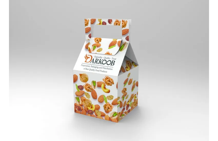 4-طراحی بسته بندی آجیل و خشکبار محصولات غذایی دارکوب