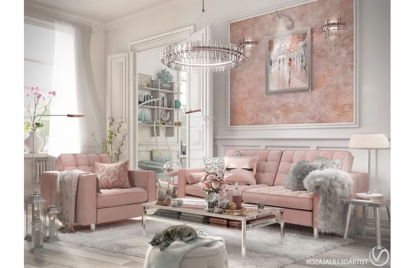 طراحی داخلی نشیمن به سبک مدرن با نرم افزار 3dsmax-vray5