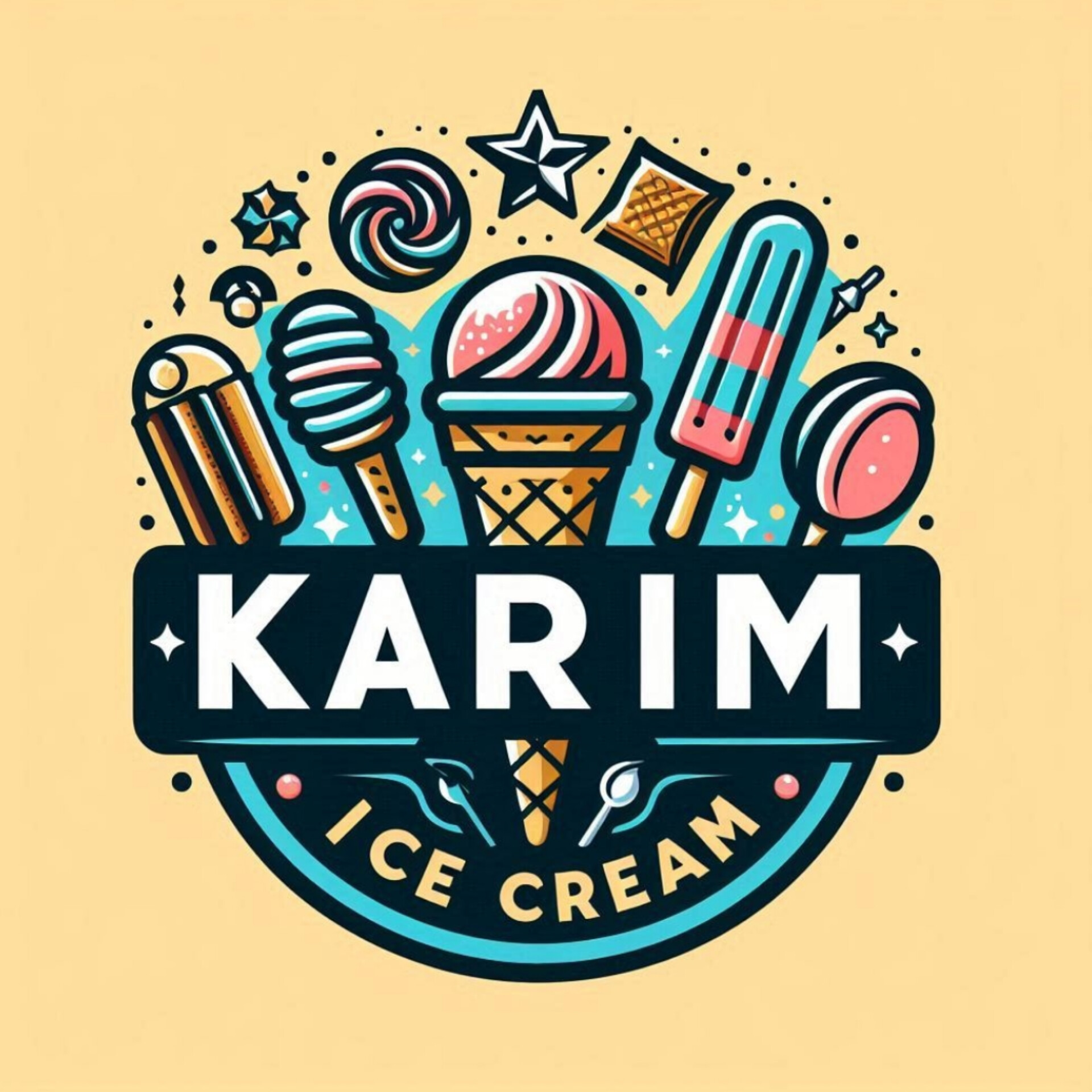 طراحی لوگو کافه بستنی کریم