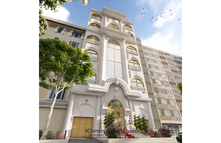 4-طراحی نمای ساختمان مسکونی سهروردی