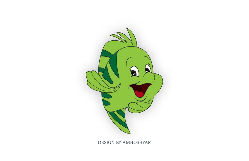 طراحی کاراکتر ماهی با ایلاستریتور