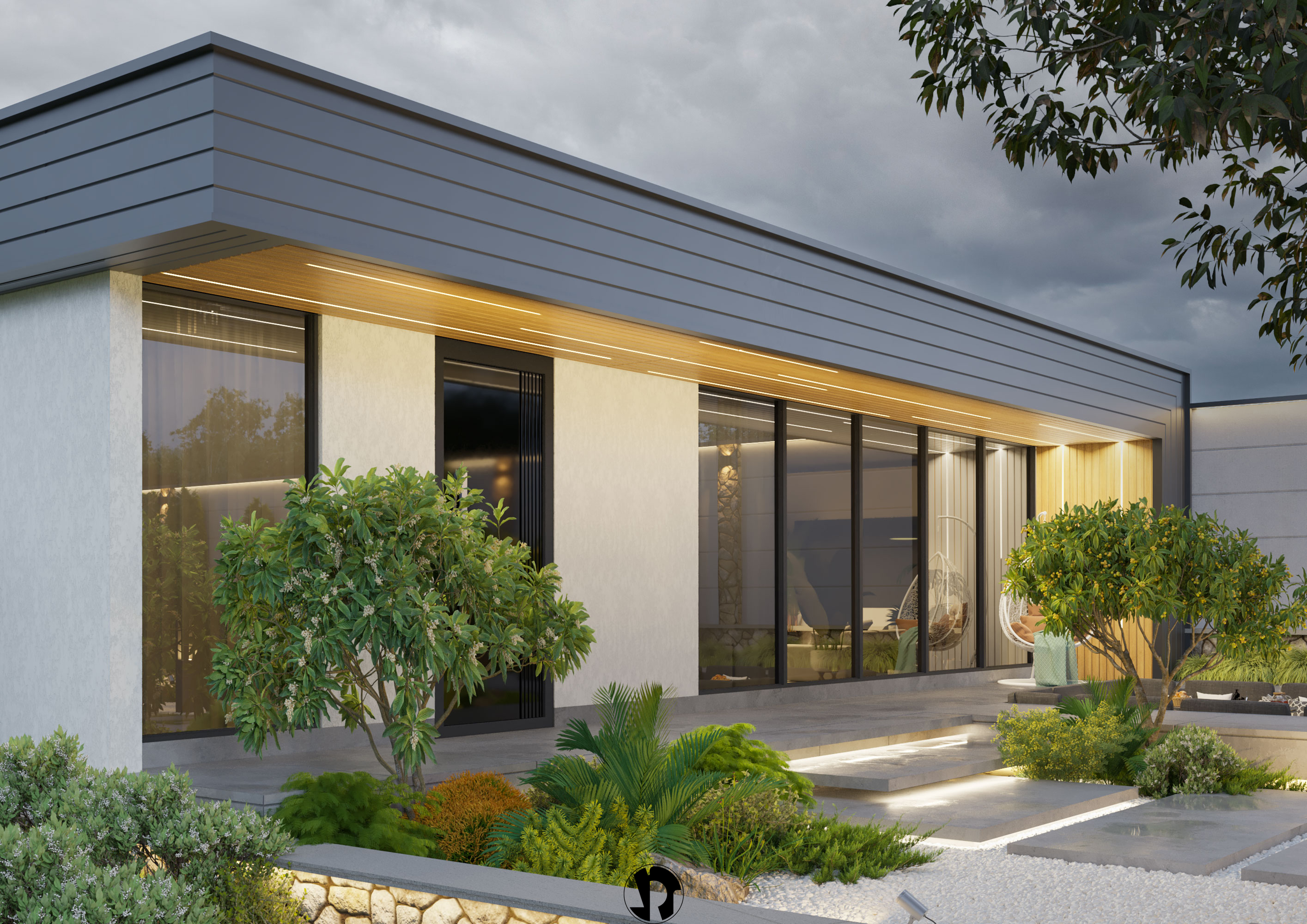 طراحی نمای ویلای مدرن