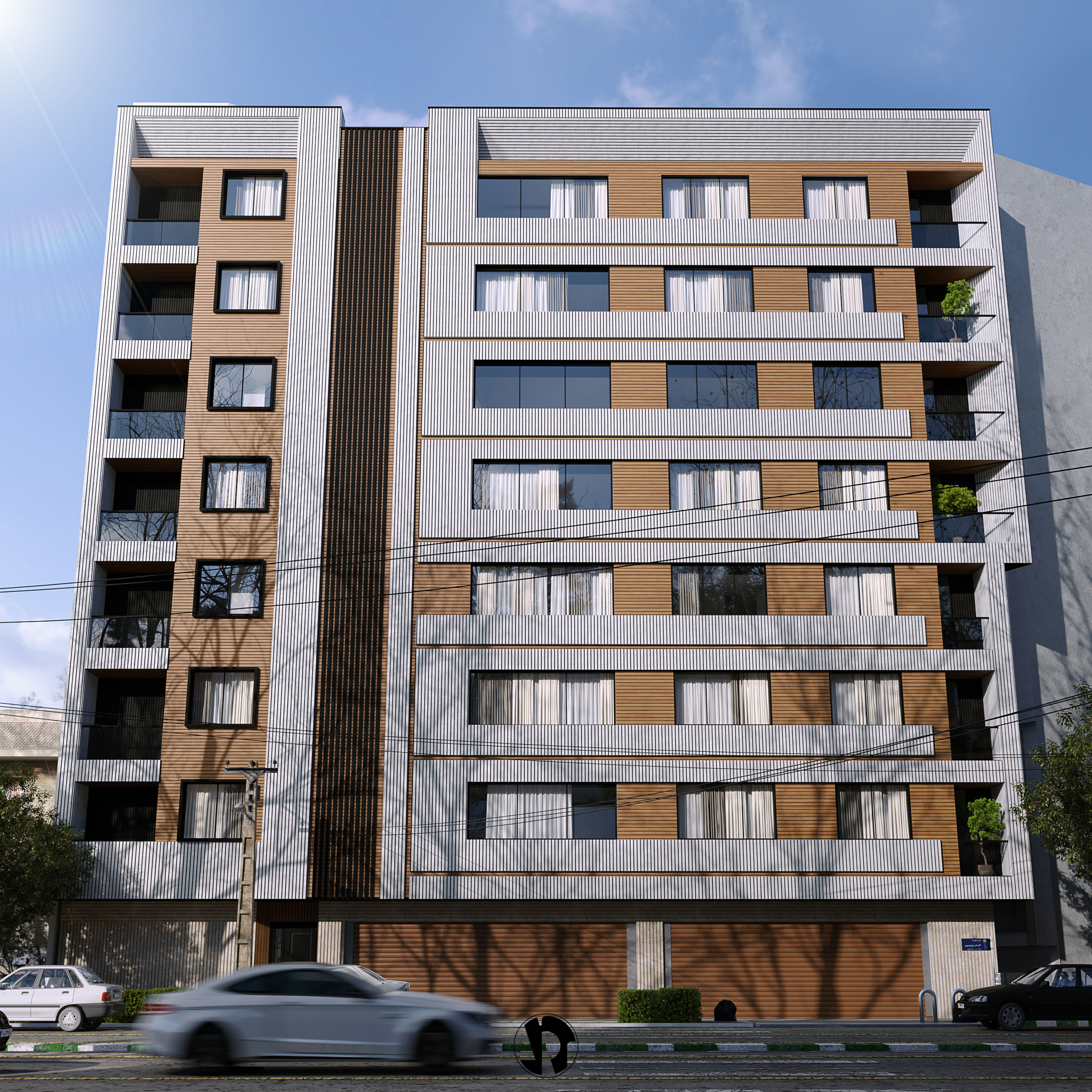 طراحی نمای مدرن آپارتمان مسکونی