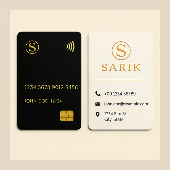 طراحی کارت بانکی و کارت ویزیت برند Sarik با سبک مینیمال
