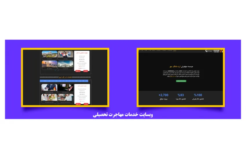 طراحی و ساخت وبسایت ارائه خدمات مهاجرت تحصیلی