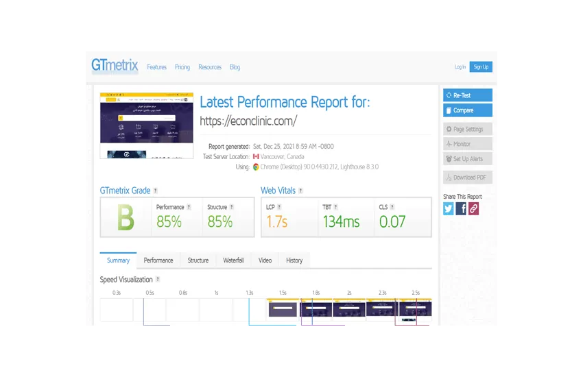 سرعت سایت econclinic