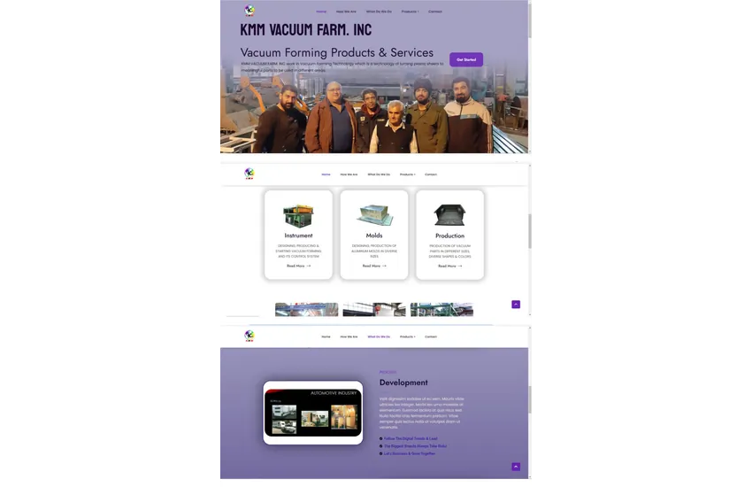 طراحی سایت تولید قطعات با وکیوم فرمینگ