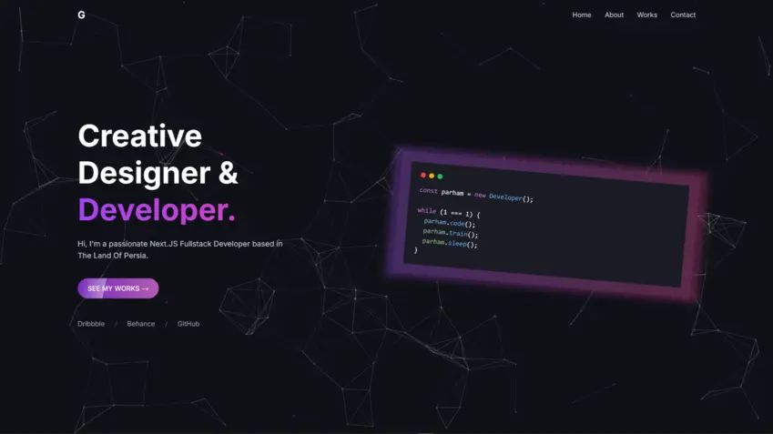 سایت پورتفولیو مدرن و انیمیشنی
