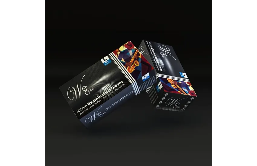 We Care gloves packaging
