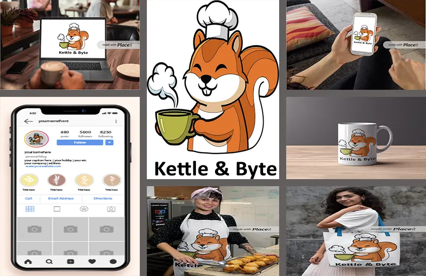 طراحی هویت بصری و کاراکتر (Mascot) برای «Kettle & Byte»