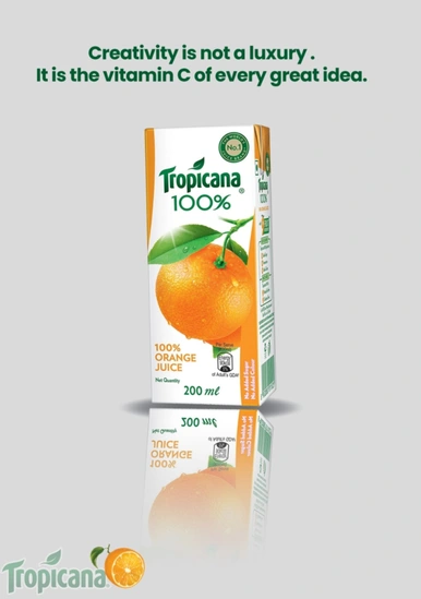 طراحی پوستر تبلیغاتی برای آبمیوه طبیعی Tropicana 