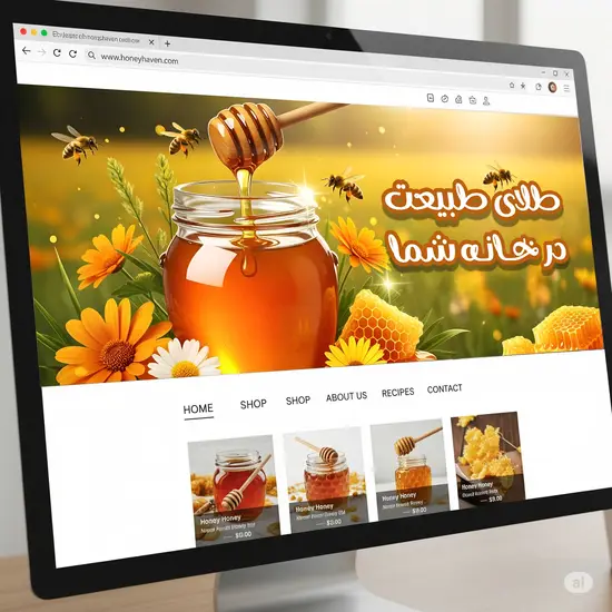 بنر تبلیغات وب سایت تولیدی عسل