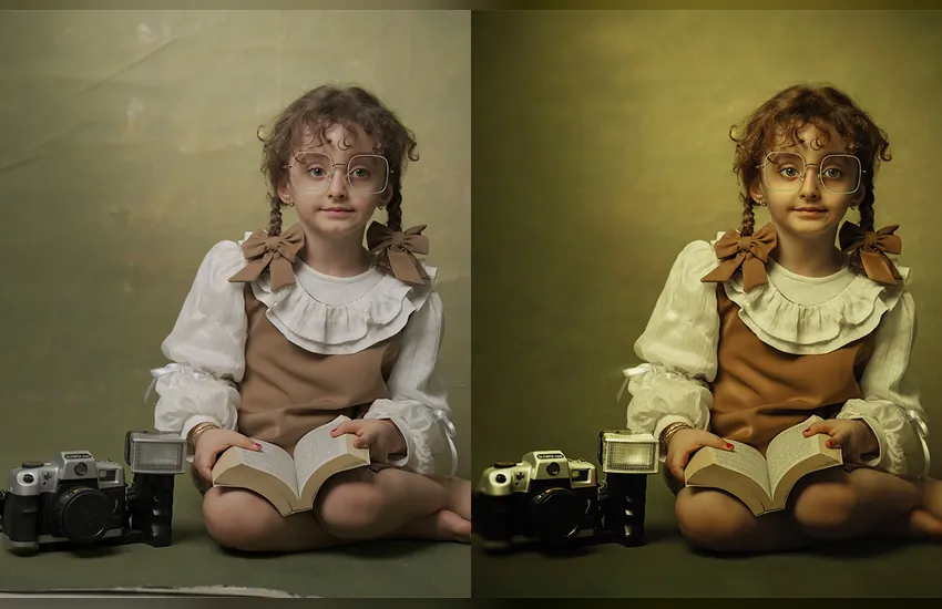 روتوش پرتره دخترک زیبا