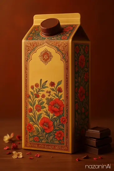 3-طراحی بسته‌بندی "شیر کاکائو" با الهام از هنر اصیل ایرانی