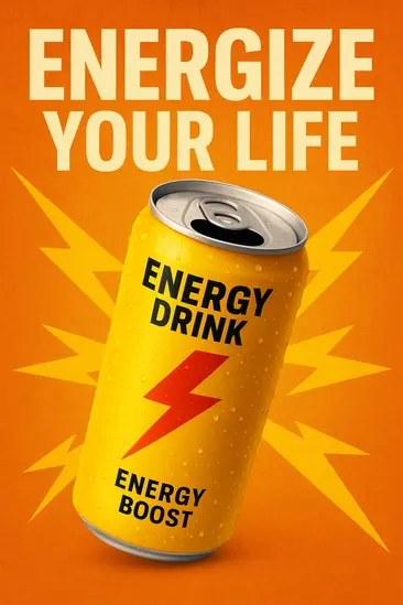 پوستر تبلیغاتی نوشیدنی انرژی‌زا
