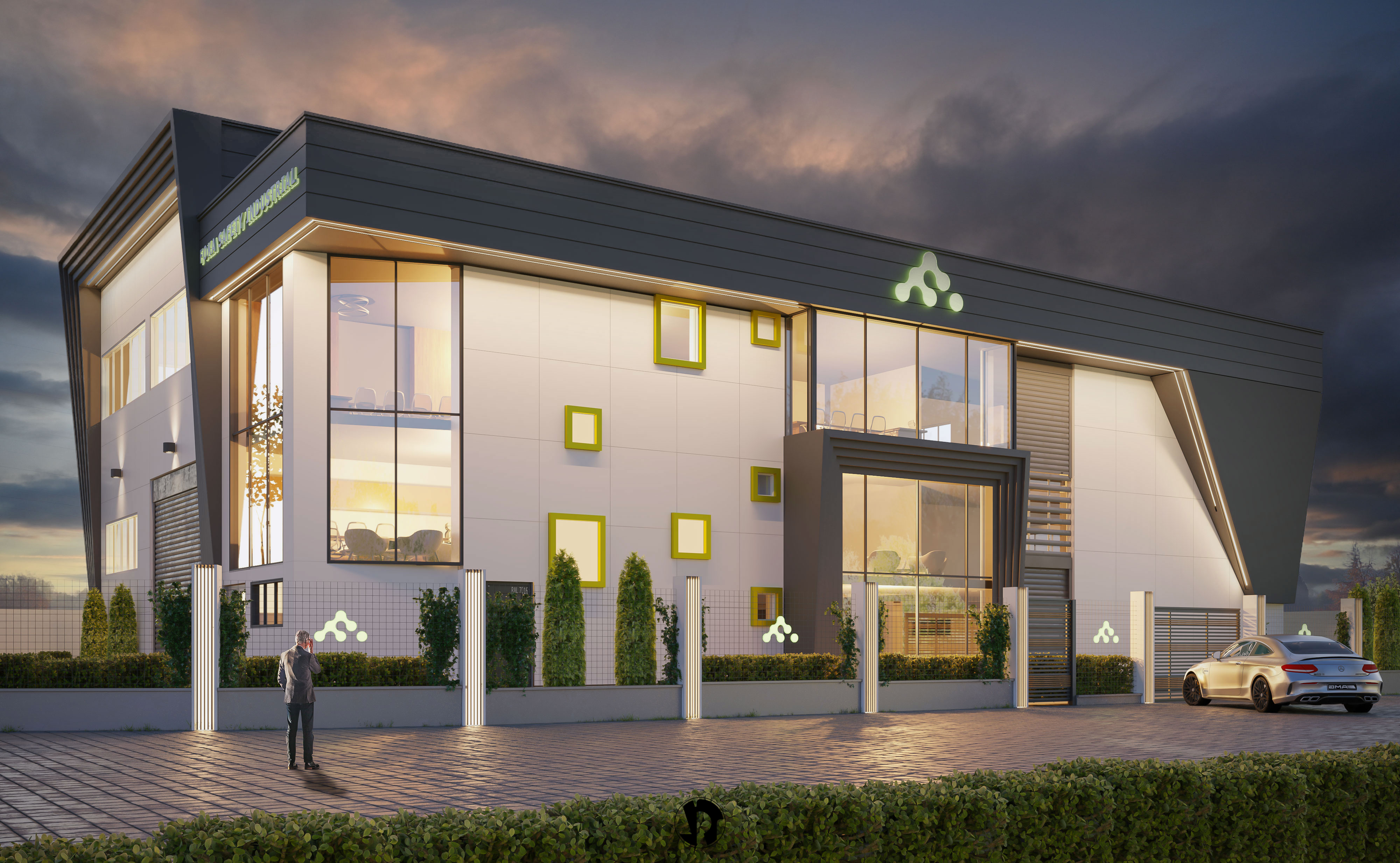 طراحی نمای مدرن کارخانه