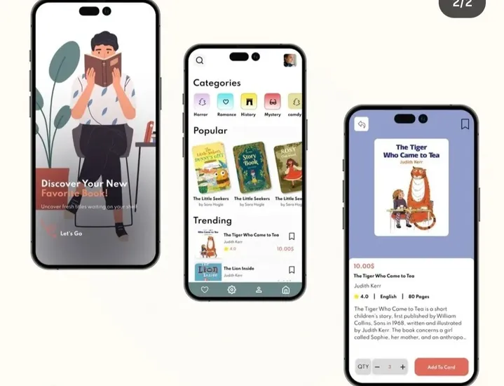 طراحی رابط کاربری اپ کتاب