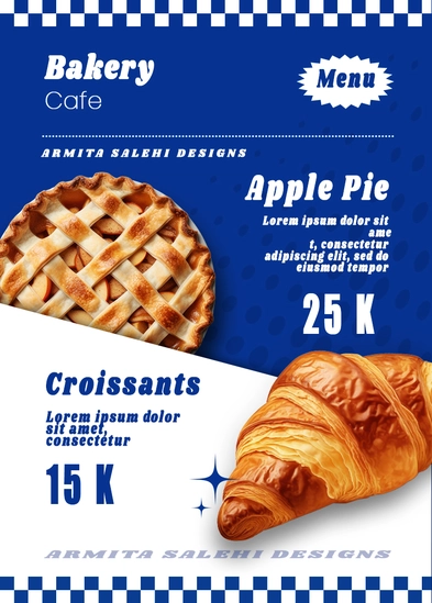 طراحـی پوســتر منـوی کـافه-‌بیکـری