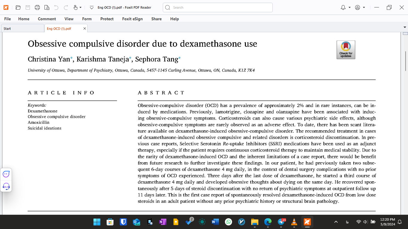 پروژه ترجمه مقاله تخصصی روانپزشکی
