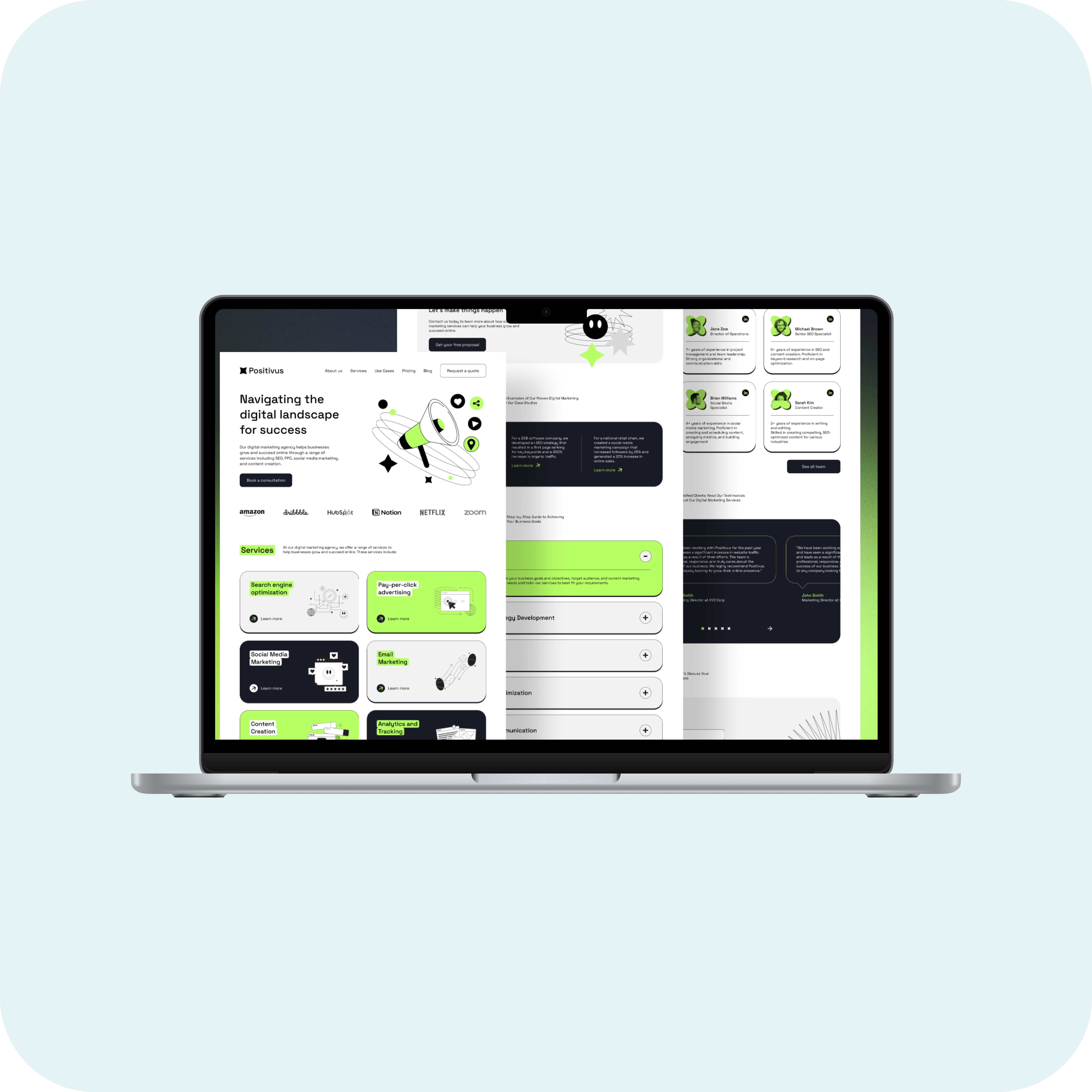 کد نویسی لندینگ پیج مینیمالیست