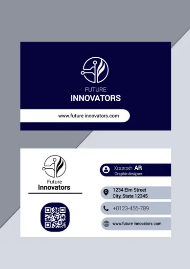 طراحی کارت ویزیت مدرن برای استارتاپ تکنولوژی