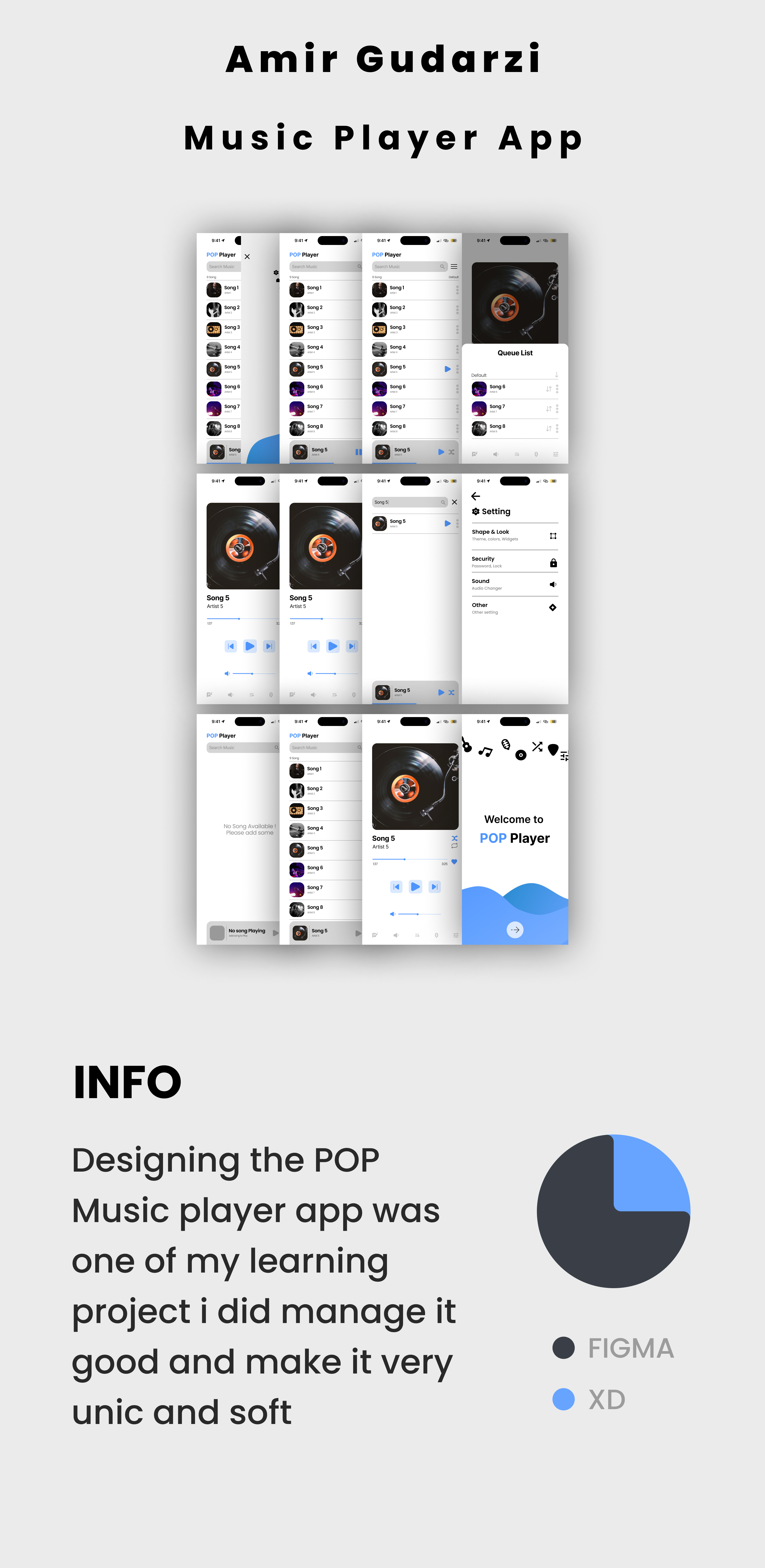 طراحی اپلیکیشن موزیک | Music Player app