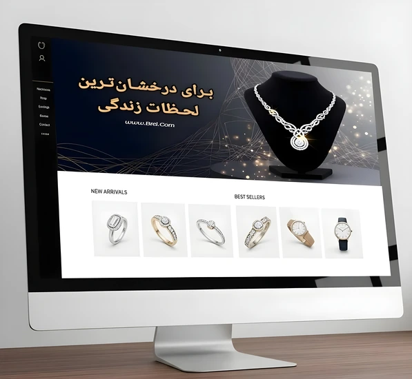 طراحی وب‌سایت و بنر تبلیغاتی برای برند جواهرات لوکس