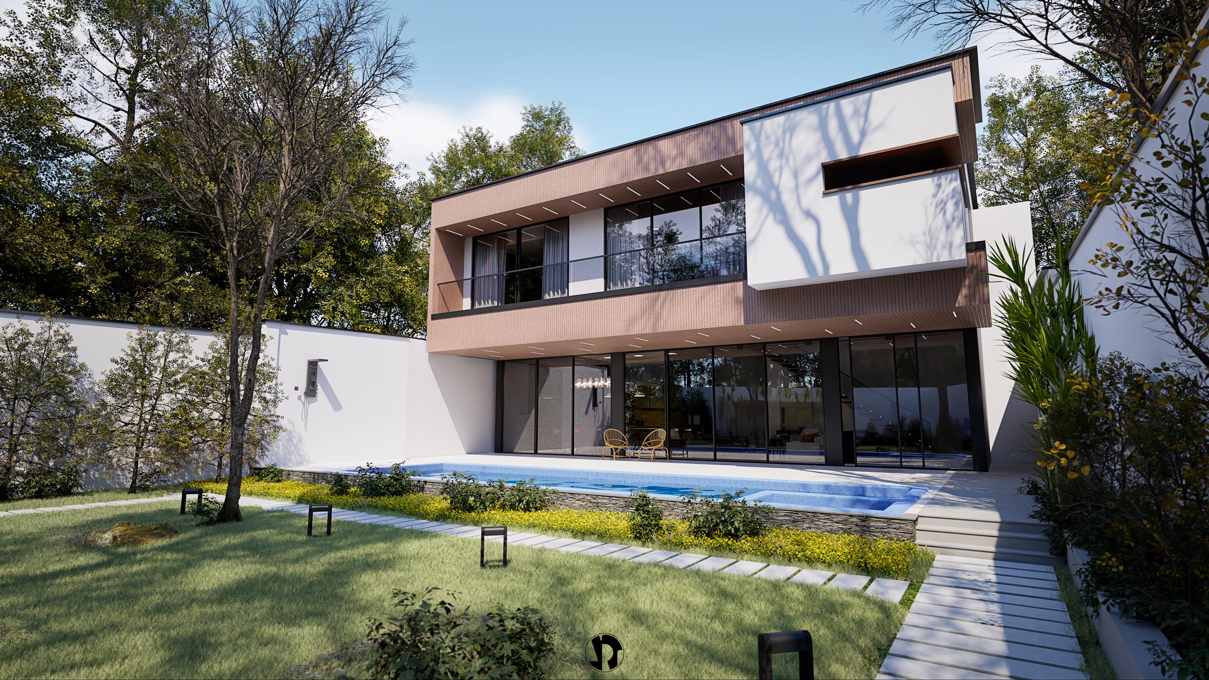 طراحی نمای ویلای مسکونی