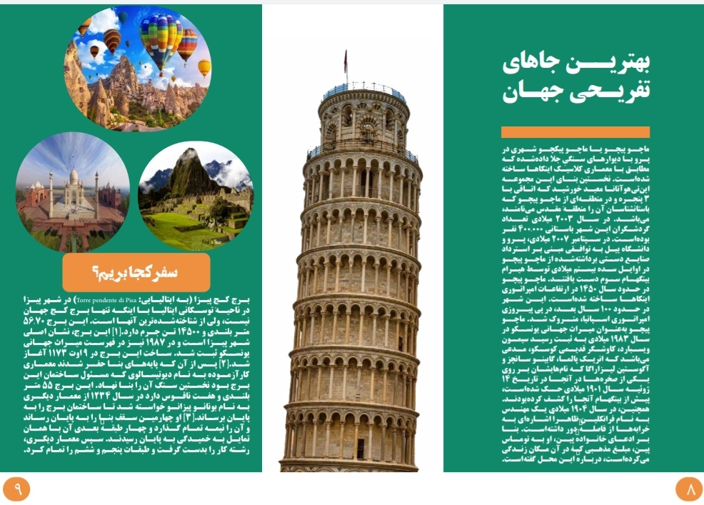 طراحی صفحات مجله گردشگری 