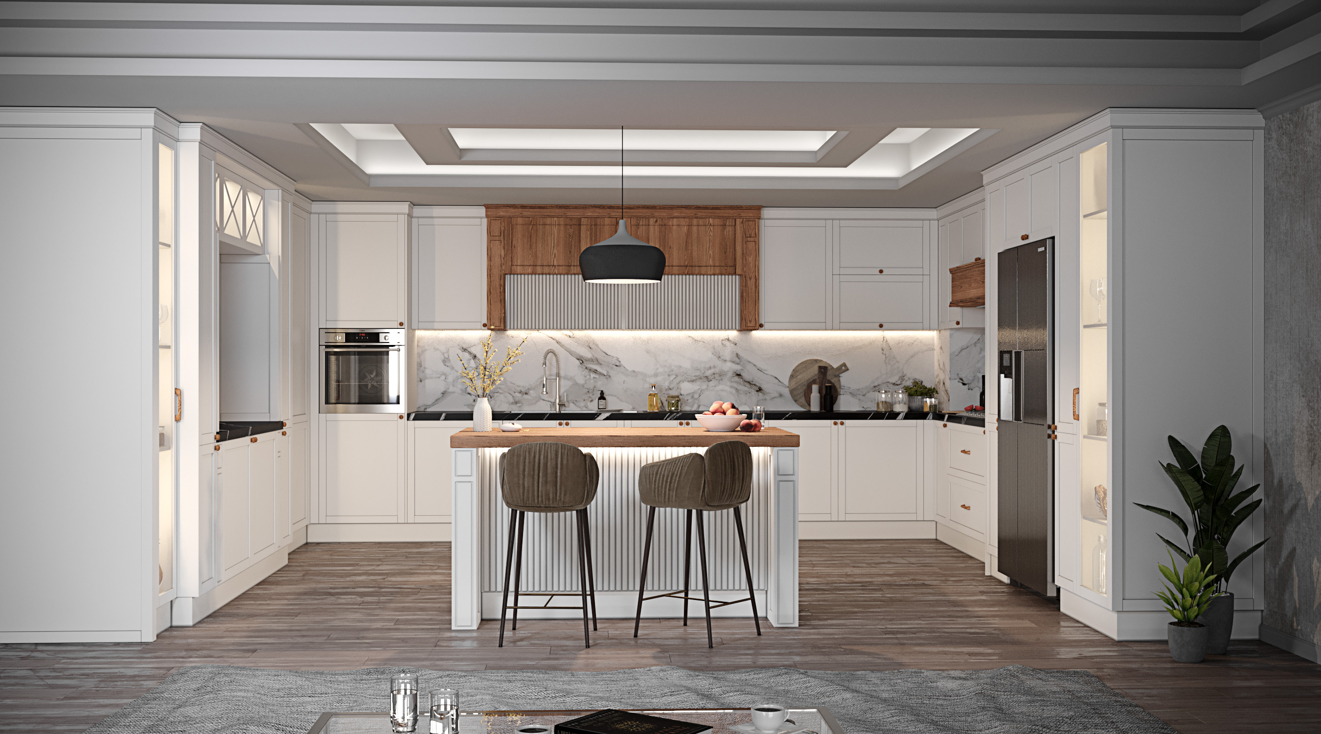 طراحی کابینت نئوکلاسیک