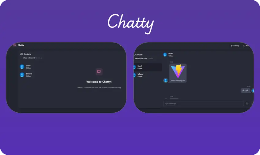 4- برنامه چت بی‌درنگ مدرن maz-chat