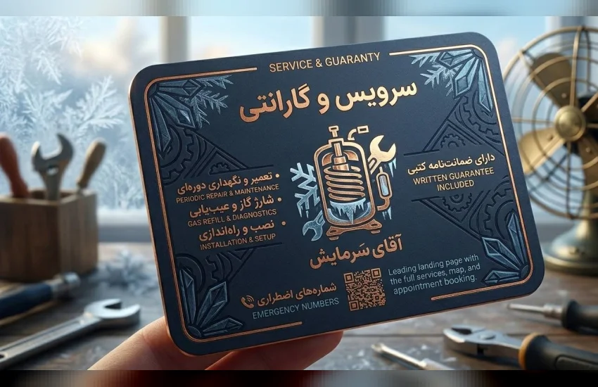 4-طراحی کارت ویزیت سرویس کولر
