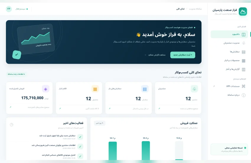 4-طراحی و توسعه سامانه CRM و مدیریت سفارشات با پایتون
